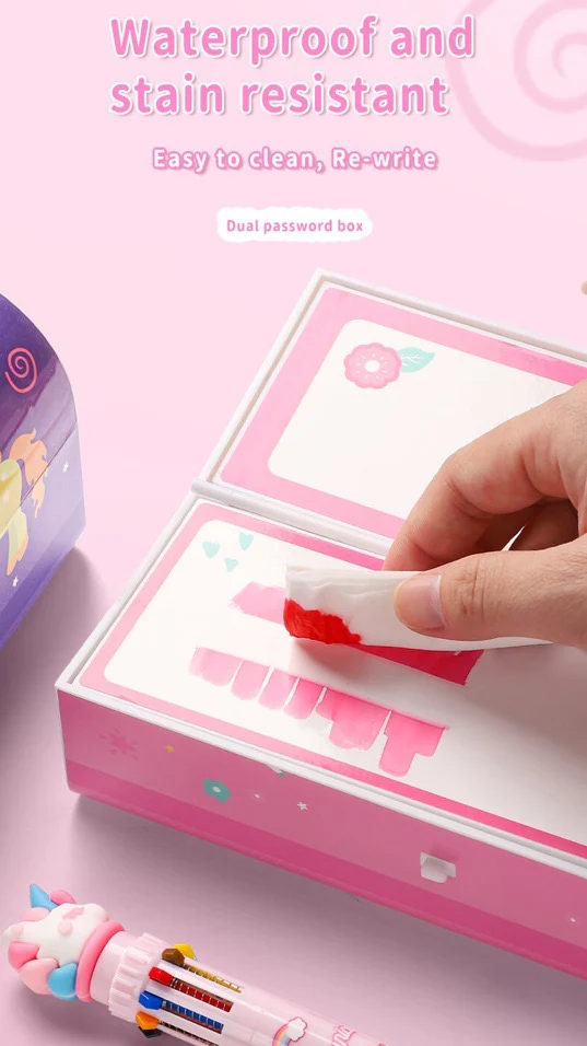 CUTE UNICORN PENCIL BOX WITH DUAL LOCKS PEN CASE LARGE CAPACITY MULTI-LAYER MULTI-FUNCTION STORAGE BAG SECRET COMPARTMENT PENCIL BOX