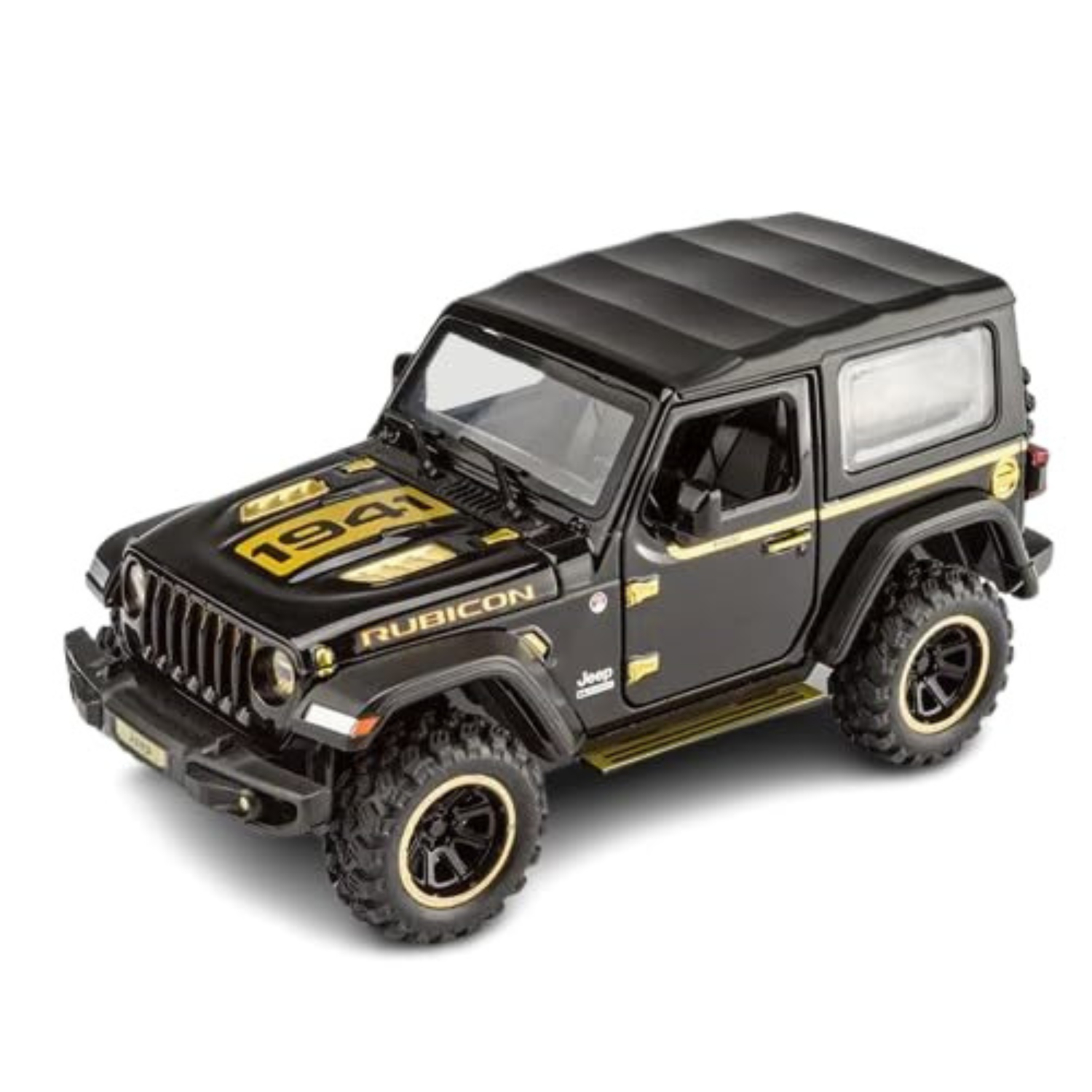 JEEP WRANGLER RUBICON 1941 DIECAST METAL PULLBACK TOY CAR - SCALE 1:24 (15.5 X 7.5 X 7 CM)