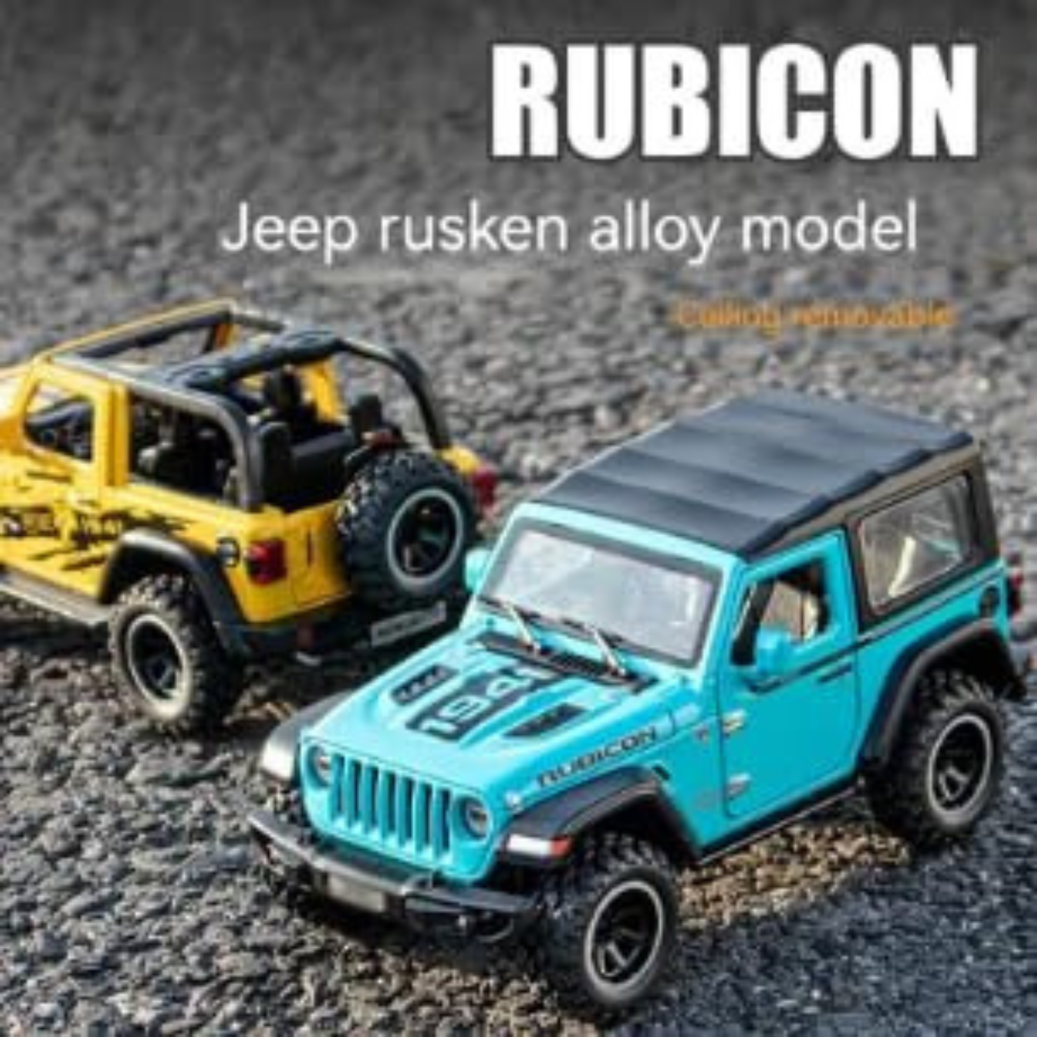 JEEP WRANGLER RUBICON 1941 DIECAST METAL PULLBACK TOY CAR - SCALE 1:24 (15.5 X 7.5 X 7 CM)