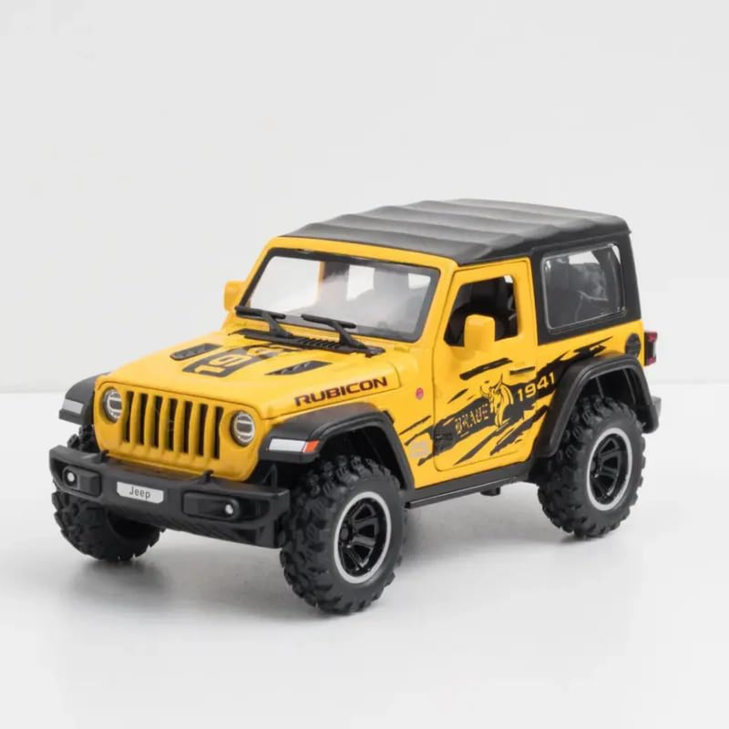 JEEP WRANGLER RUBICON 1941 DIECAST METAL PULLBACK TOY CAR - SCALE 1:24 (15.5 X 7.5 X 7 CM)
