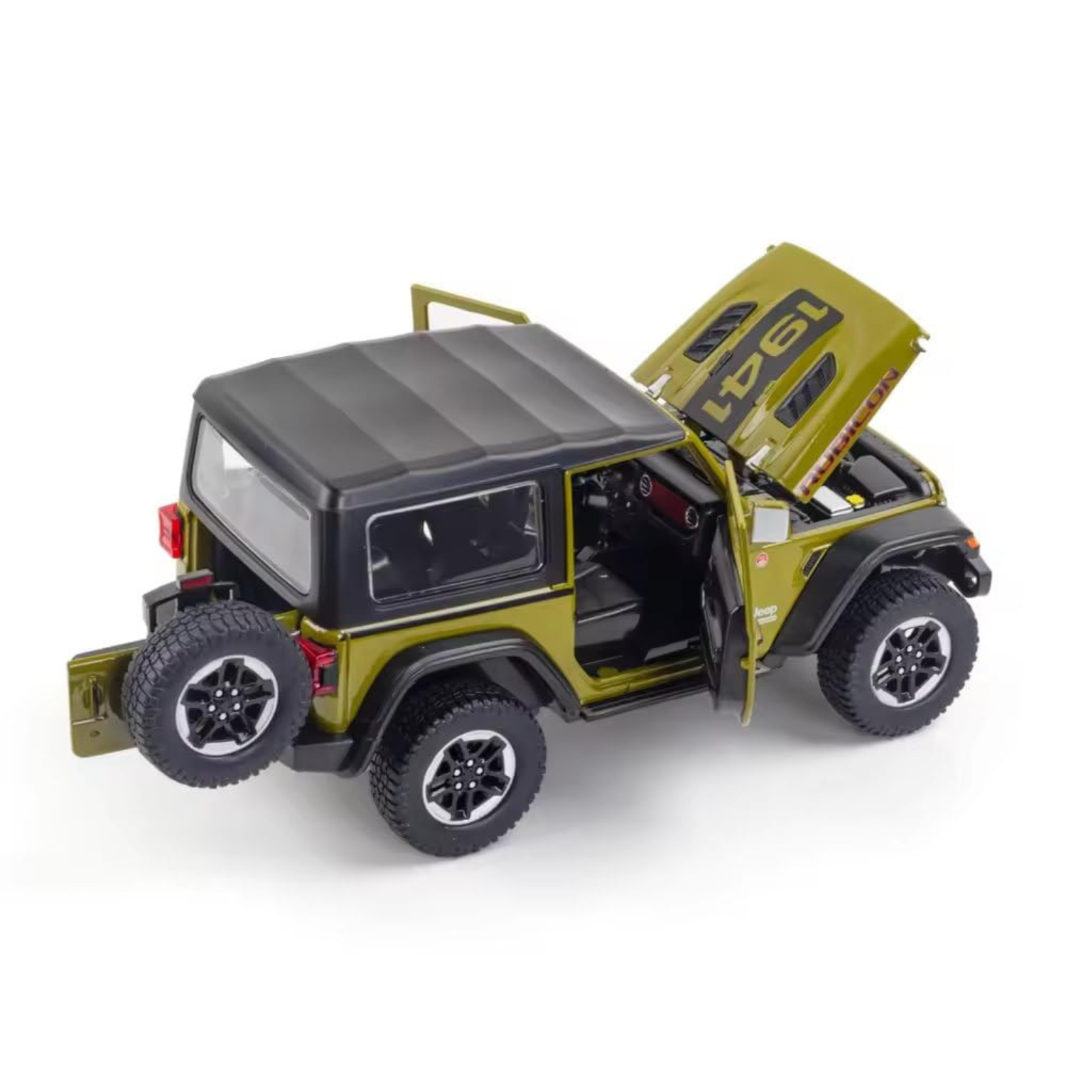 JEEP WRANGLER RUBICON 1941 DIECAST METAL PULLBACK TOY CAR - SCALE 1:24 (15.5 X 7.5 X 7 CM)